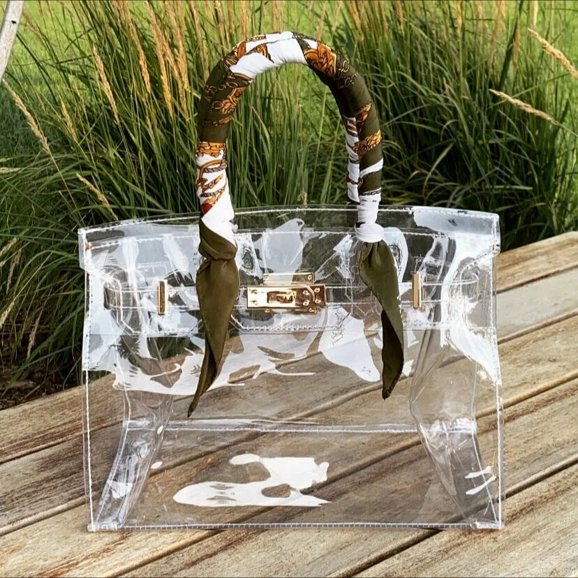 Clear birkin top bag